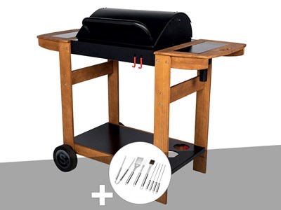 Barbecue à charbon indiana + malette 8 accessoires - somagic