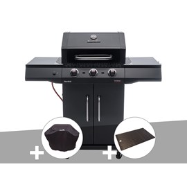 Barbecue à gaz performance core b3 + housse de protection + plancha - char-broil