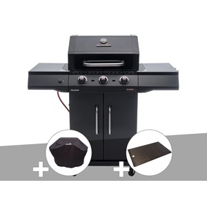 Barbecue à gaz performance core b3 + housse de protection + plancha - char-broil