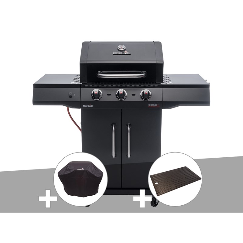 Char-broil - Barbecue à gaz performance core b3 + housse de protection + plancha - char-broil