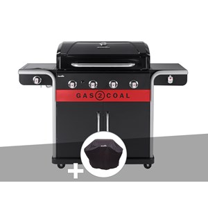 Barbecue à gaz et à charbon gas2coal 2.0 4b + housse de protection - char-broil