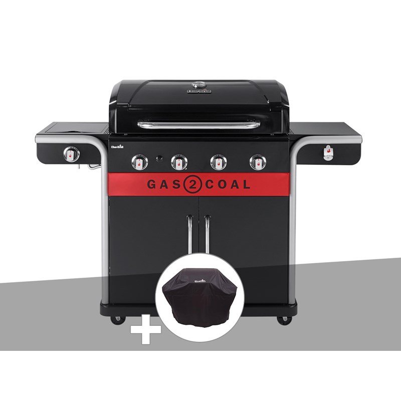 Char-broil - Barbecue à gaz et à charbon gas2coal 2.0 4b + housse de protection - char-broil