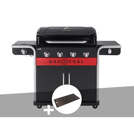 Barbecue à gaz et à charbon gas2coal 2.0 4b + plancha - char-broil