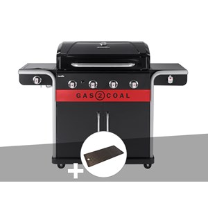 Barbecue à gaz et à charbon gas2coal 2.0 4b + plancha - char-broil