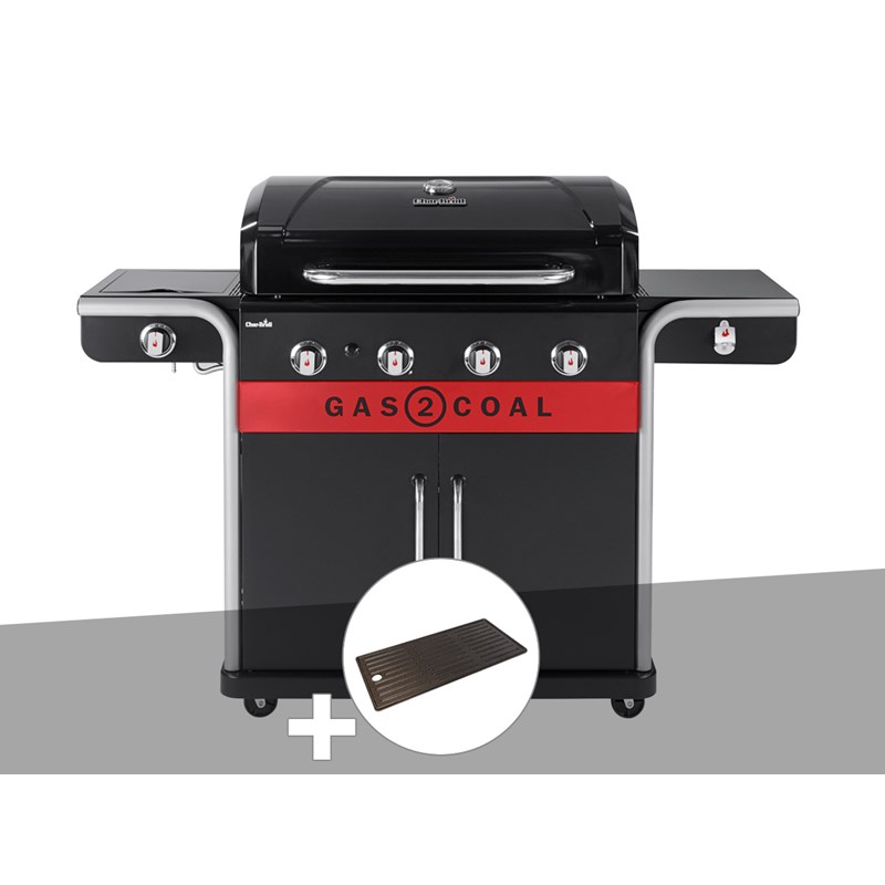 Char-broil - Barbecue à gaz et à charbon gas2coal 2.0 4b + plancha - char-broil
