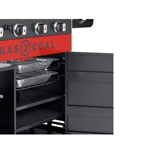 2 tablettes intérieures pour barbecues gas2coal 2.0 4 brûleurs - char-broil