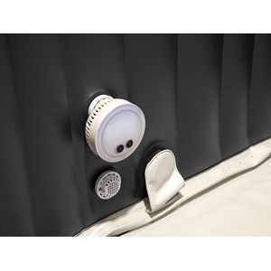 Kit spa gonflable intex purespa ardoise carré bulles 6 places + porte-verre