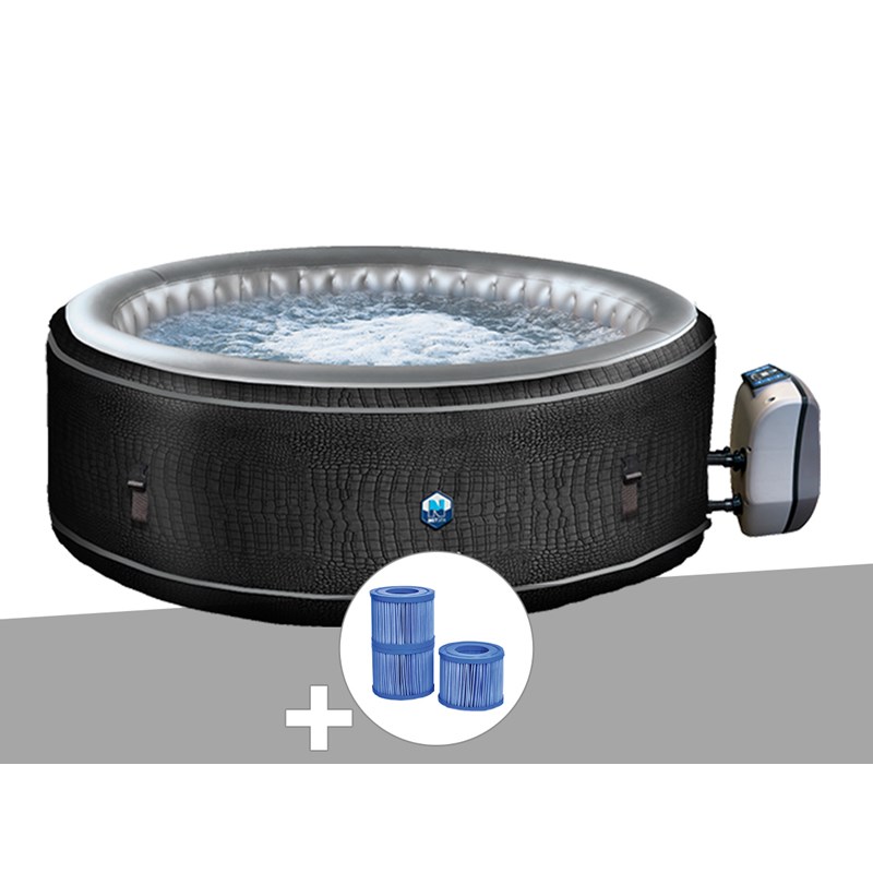 Spa gonflable netspa boa rond bulles 5-6 places + 3 cartouches de filtration