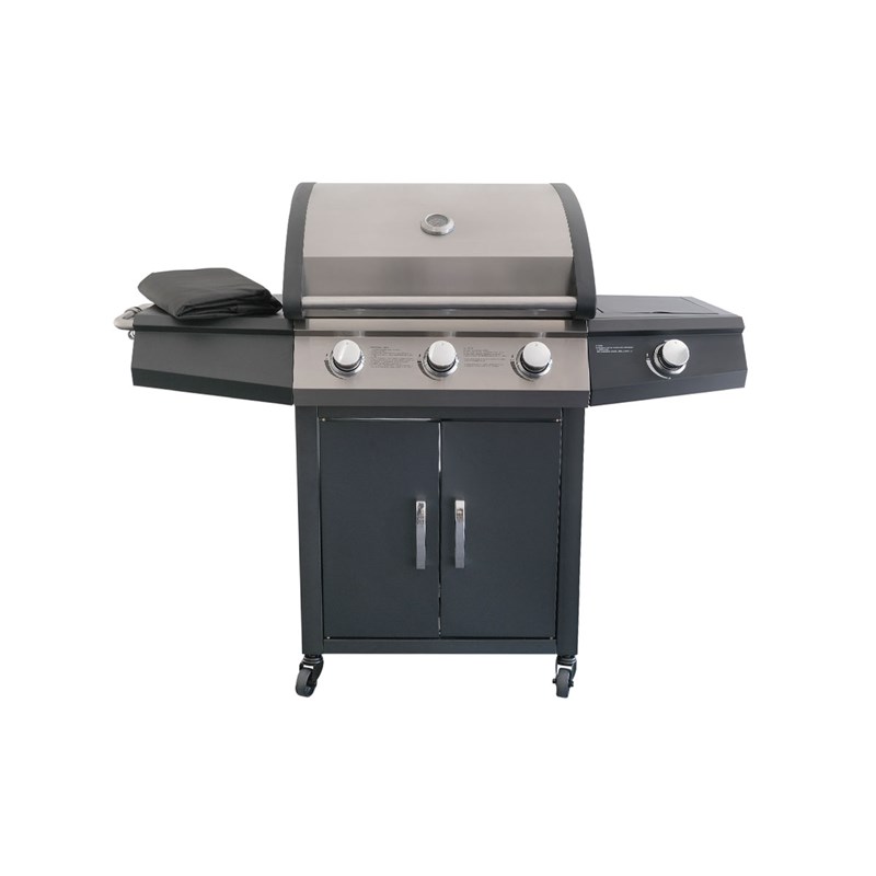 Jardideco - Barbecue à gaz soleto 3 brûleurs + 1 brûleur latéral - jardideco