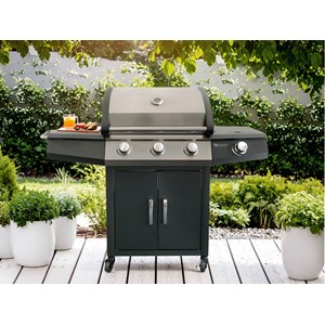 Barbecue à gaz soleto 3 brûleurs + 1 brûleur latéral - jardideco