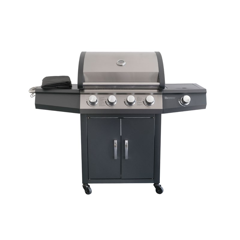 Jardideco - Barbecue à gaz piretto 4 brûleurs + 1 brûleur latéral - jardideco