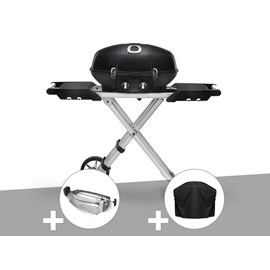 Barbecue à gaz travel q pro 285x + rôtissoire + housse - napoleon