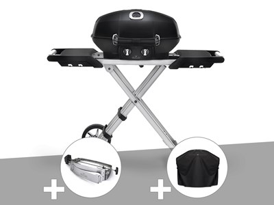 Barbecue à gaz travel q pro 285x + rôtissoire + housse - napoleon