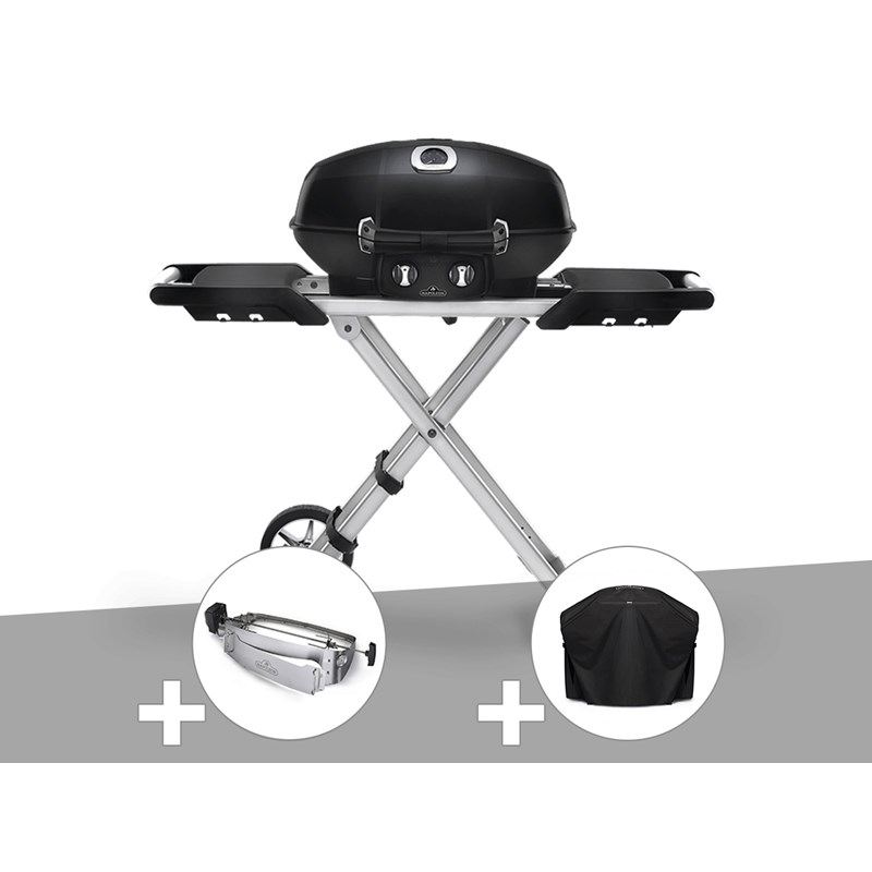 Napoleon - Barbecue à gaz travel q pro 285x + rôtissoire + housse - napoleon