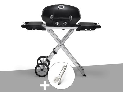 Barbecue à gaz travel q pro 285x + ensemble 2 ustensiles - napoleon