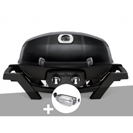 Barbecue à gaz travel q pro 285 noir + rôtissoire - napoleon
