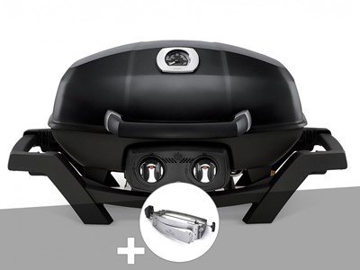 Barbecue à gaz travel q pro 285 noir + rôtissoire - napoleon
