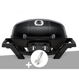 Barbecue à gaz travel q pro 285 noir + ensemble 2 ustensiles - napoleon