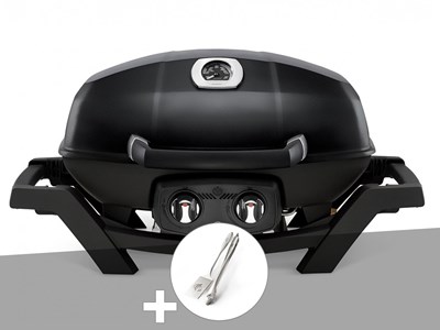 Barbecue à gaz travel q pro 285 noir + ensemble 2 ustensiles - napoleon