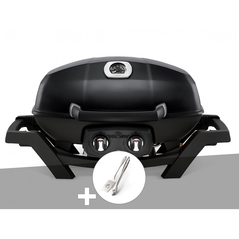 Napoleon - Barbecue à gaz travel q pro 285 noir + ensemble 2 ustensiles - napoleon