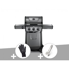 Barbecue à gaz freestyle f365 + gant + ensemble 2 ustensiles - napoleon