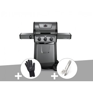 Barbecue à gaz freestyle f365 + gant + ensemble 2 ustensiles - napoleon