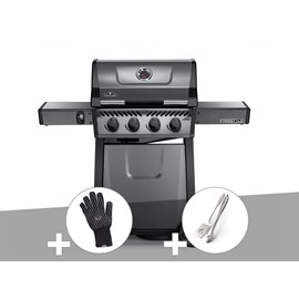 Barbecue à gaz freestyle f425 + gant + ensemble 2 ustensiles - napoleon