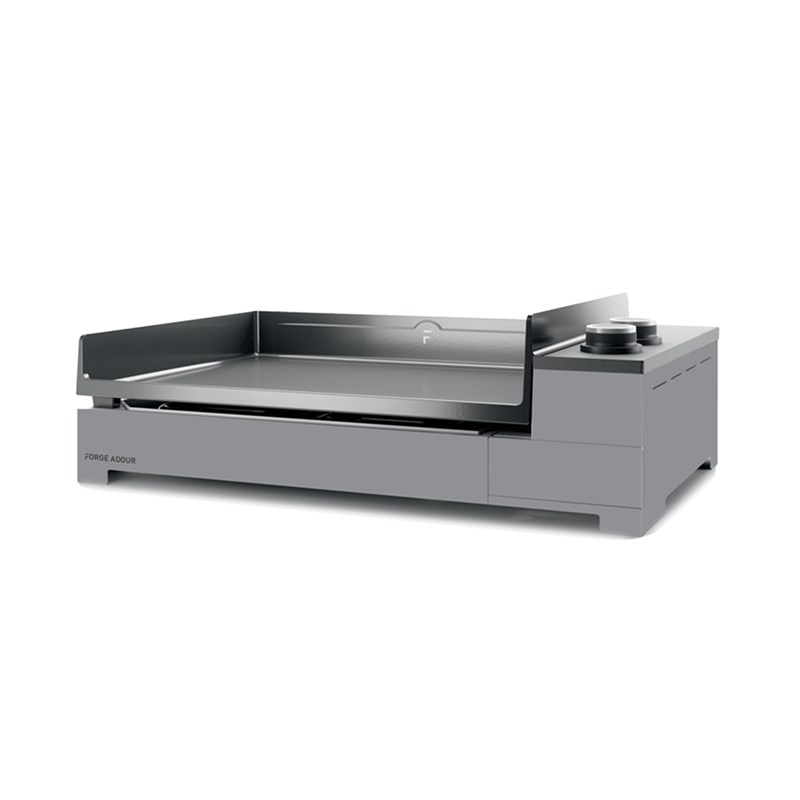 Plancha à gaz premium 60 chassis acier noir et gris - forge adour