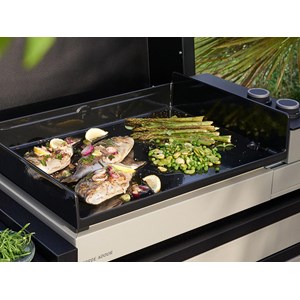 Plancha à gaz premium 60 chassis acier noir et gris - forge adour