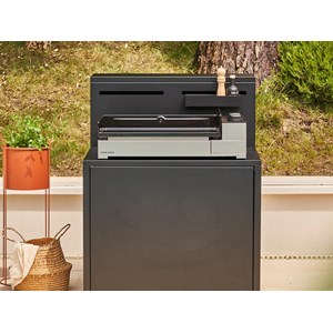 Plancha à gaz premium 60 chassis acier noir et gris - forge adour