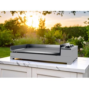 Plancha à gaz premium 75 chassis acier noir et gris - forge adour