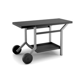 Table pour plancha roulante acier noir et gris clair - forge adour