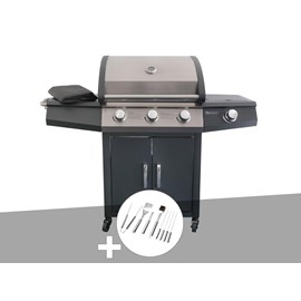 Barbecue à gaz soleto + malette 8 ustensiles - jardideco