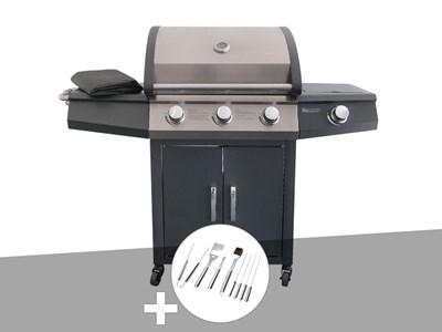 Barbecue à gaz soleto + malette 8 ustensiles - jardideco