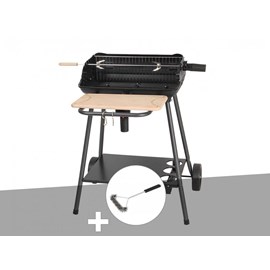 Barbecue charbon bergamo + brosse en t - somagic