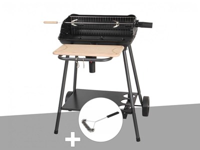 Barbecue charbon bergamo + brosse en t - somagic
