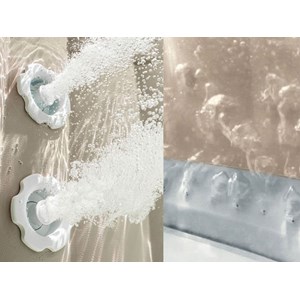 Kit spa gonflable intex purespa calacatta carré bulles 4 places + 6 filtres