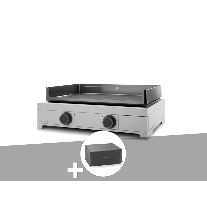 Plancha électrique modern 60 inox avec housse - forge adour