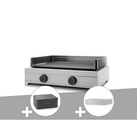 Plancha électrique modern 60 inox avec housse et couvercle - forge adour