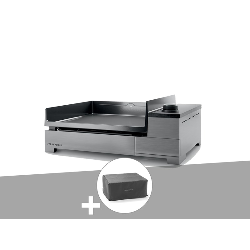 Plancha électrique premium 45 inox avec housse - forge adour