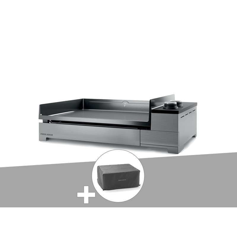 Plancha électrique premium 60 inox avec housse - forge adour