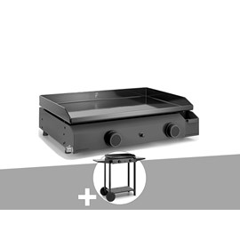 Plancha gaz base 60 acier avec chariot - forge adour