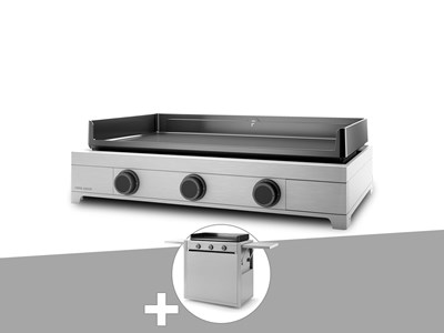 Plancha gaz modern 75 inox avec chariot - forge adour