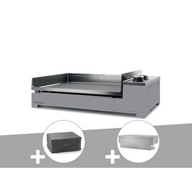 Plancha gaz premium 60 acier avec housse et couvercle pour plancha - forge adour