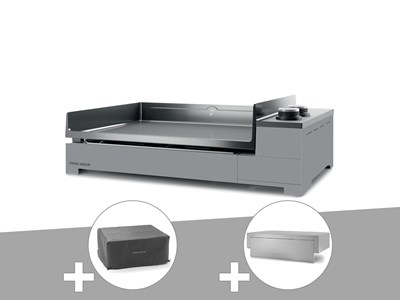 Plancha gaz premium 60 acier avec housse et couvercle pour plancha - forge adour
