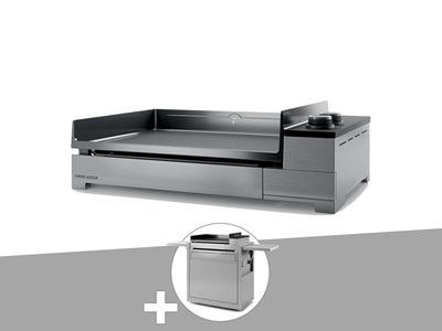 Plancha gaz premium 60 inox avec chariot - forge adour