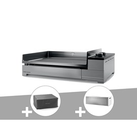 Plancha gaz premium 60 inox avec housse et couvercle pour plancha - forge adour