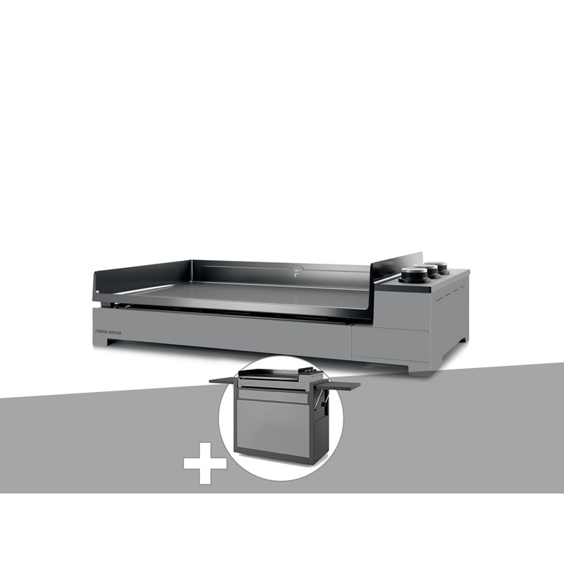 Forge Adour - Plancha gaz premium 75 acier avec chariot - forge adour