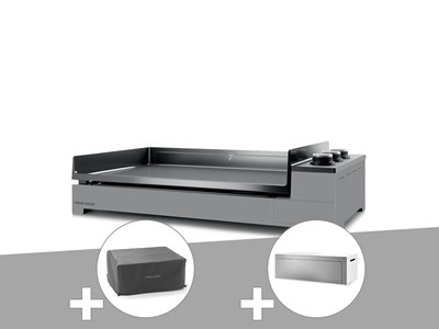 Plancha gaz premium 75 acier avec housse et couvercle pour plancha - forge adour