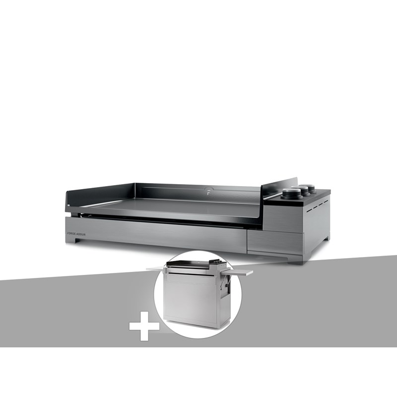 Forge Adour - Plancha gaz premium 75 inox avec chariot - forge adour